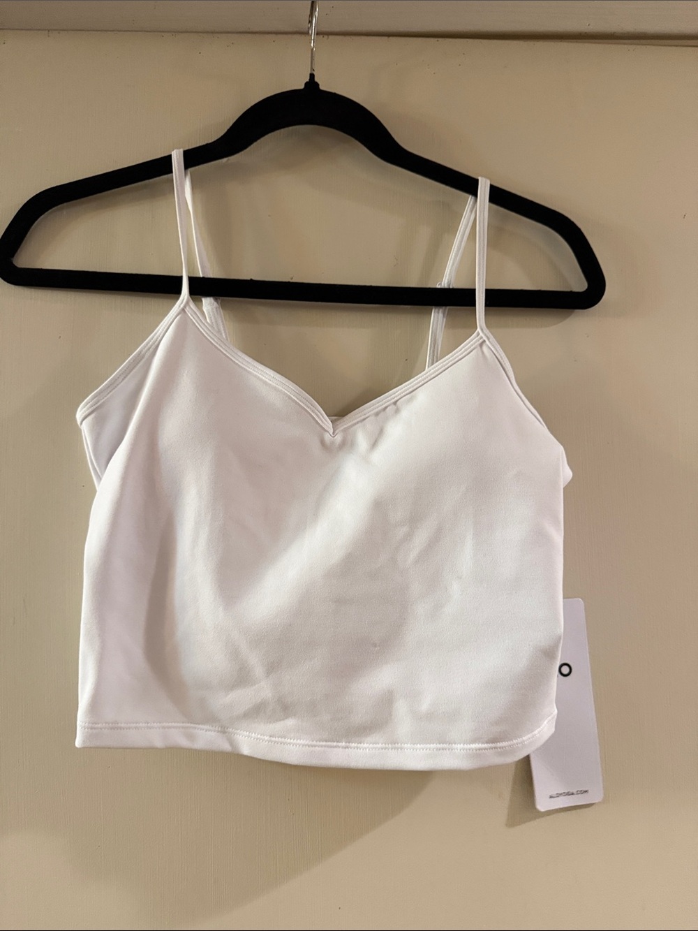 Women’s White V-Neck Spaghetti Strap Tank Top - Classic Cropped Cami